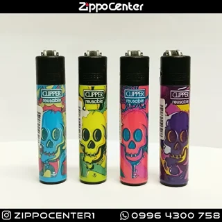 فندک کلیپر مدل Happy Skulls 3 مجموعه ۴ عددی