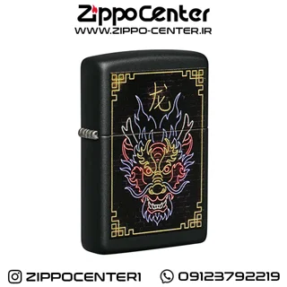 فندک زیپو اصل کد 49396 Zippo Neon Dragon